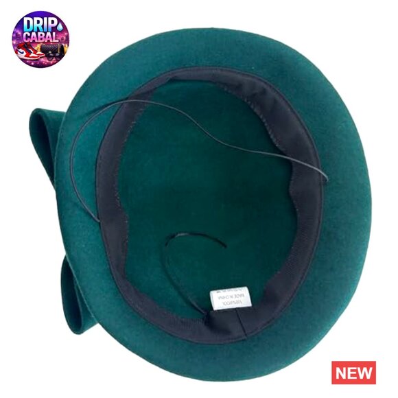 100% Wool Felt Cloche Bucket Hat Winter Vintage Bow Fedora Derby display picture 1